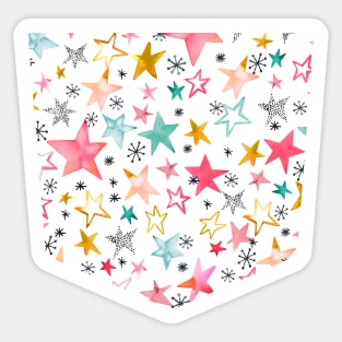 Pocket - BABY STARS MULTICOLORED WHITE Sticker